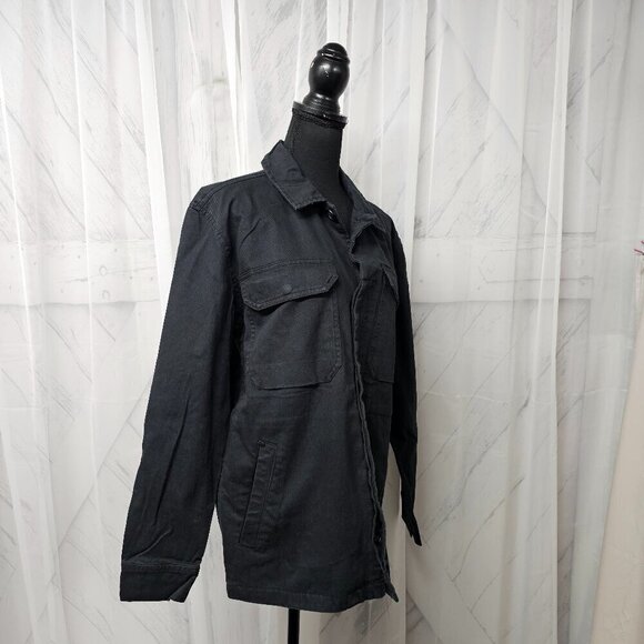 NWT Billabong Stealth Hudson Dark Gray Unisex Button Canvas Utility Jacket M - Picture 8 of 16